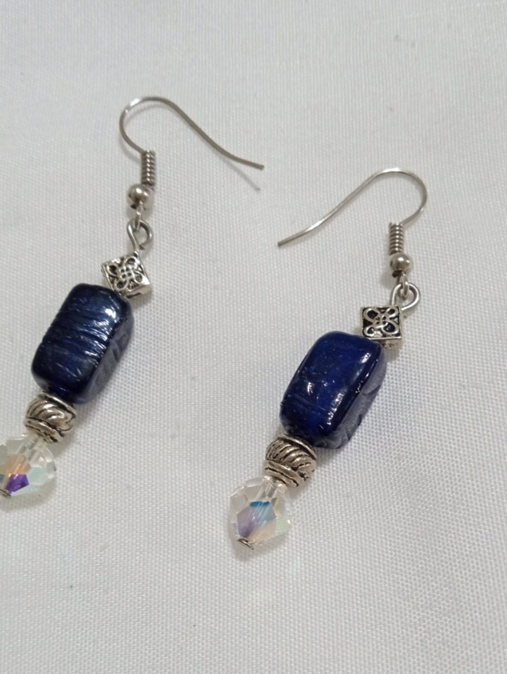 Elegant Blue Bead Dangle Earrings - Women Jewelry